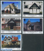 Isle Of Man 2001 Baillie Scott Architecture 5v, Mint NH, Art - Architecture - Man (Ile De)