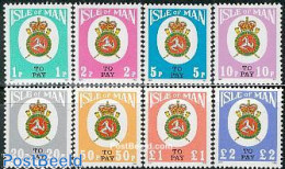 Isle Of Man 1982 Postage Due 8v, Mint NH, History - Coat Of Arms - Man (Ile De)