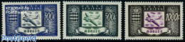 Monaco 1949 Airmail Definitives 3v, Mint NH, Transport - Aircraft & Aviation - Neufs