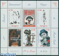 Monaco 2005 Circus Festival 5v M/s, Mint NH, Nature - Performance Art - Horses - Circus - Music - Ongebruikt