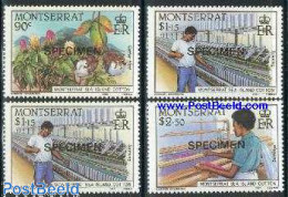 Montserrat 1985 Cotton Industry 4v, SPECIMEN, Mint NH, Various - Textiles - Textile