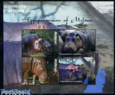 Malawi 2009 Hippopotamuses Of Malawi 4v M/s, Mint NH, Nature - Animals (others & Mixed) - Hippopotamus - Malawi (1964-...)