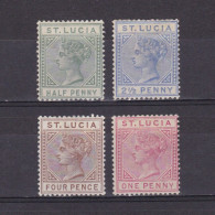 ST. LUCIA 1883, SG# 31-34, CV £198, Die I, Part Set, MH - St.Lucia (...-1978)