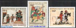 Niger 1971 Miniatures 3v, Mint NH, Nature - Horses - Art - Paintings - Niger (1960-...)