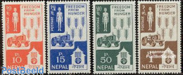 Nepal 1963 Freedom From Hunger 4v, Mint NH, Health - Various - Food & Drink - Freedom From Hunger 1963 - Agriculture - Alimentation
