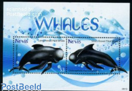 Nevis 2009 Whales 2v M/s, Mint NH, Nature - Sea Mammals - St.Kitts-et-Nevis ( 1983-...)
