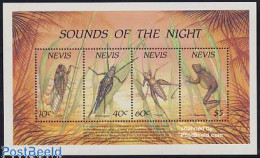 Nevis 1989 Night Animals S/s, Mint NH, Nature - Frogs & Toads - Insects - Reptiles - St.Kitts-et-Nevis ( 1983-...)