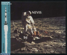 Nevis 1989 Moonlanding S/s, Mint NH, Science - Transport - Weights & Measures - Space Exploration - St.Kitts-et-Nevis ( 1983-...)