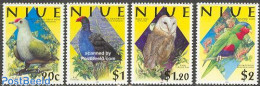 Niue 2000 Birds 4v, Mint NH, Nature - Birds - Birds Of Prey - Owls - Parrots - Niue