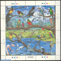 Tanzania 1989 Birds 20v M/s, Mint NH, Nature - Birds - Parrots - Kingfishers - Woodpeckers - Flamingo - Tanzanie (1964-...)