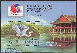 Tokelau Islands 1994 PHILAKOREA S/s, Mint NH, Nature - Birds - Philately - Tokelau