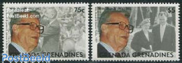 Grenada Grenadines 1993 Willy Brandt 2v, Mint NH, History - Germans - Politicians - Grenade (1974-...)