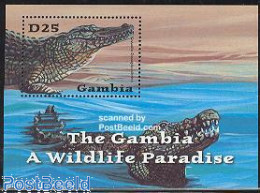 Gambia 2001 Crocodile S/s, Mint NH, Nature - Crocodiles - Reptiles - Gambie (1965-...)