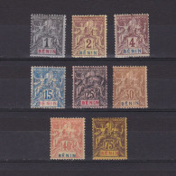 BENIN 1894, Sc# 33-44, CV $91, Part Set, MH/Used - Gebruikt