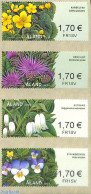 Aland 2020 Automat Stamps, Flowers 4v, Mint NH, Nature - Flowers & Plants - Automat Stamps - Machine Labels [ATM]