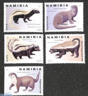 Namibia 2021 Mustelids Of Namibia 5v, Mint NH, Nature - Animals (others & Mixed) - Namibie (1990- ...)