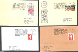 *Topical Covers 1990 4 Covers With Cancellations On Water Mills, Postal History, Various - Mills (Wind & Water) - Moulins