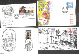 *Topical Covers 1985 4 Cards With Cancellations On Water Mills, Postal History, Various - Mills (Wind & Water) - Moulins