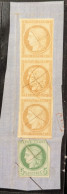 Timbre Colonies Générales N°17 – 5c Vert-azur +  N°19 – 15c Bistre  X 3 – Type Cérès – Oblitéré Sans Gomme - Cérès