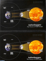 Cambodia 2024 Solar Eclipse 2 S/s (perforated & Imperforated), Mint NH - Cambodge