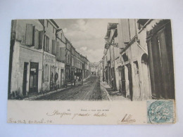 17 PONS  RUE DES AIRES RARE CLICHE VOYAGEE 1904 TBE - Pons