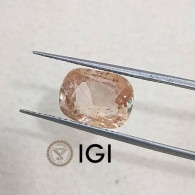 Quality IGI Certified 4.34ct Padparadscha Sapphire, Natural Untreated Gemstone - Sapphire