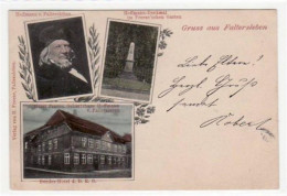 39080244 - Fallersleben Mit Bundes - Hotel D. D. R. B., Hoffmann V. Fallersleben Und Hoffmanndenkmal Im Freese'schen Ga - Wolfsburg
