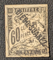 Timbre-taxe Diego-Suarez N°12 – 60c Noir – 1892 – Oblitéré Signé Au Dos - Gebruikt