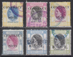 Hong Kong 1960s Collection Of 6 Queen Elizabeth II Revenue Stamps Good To Fine Used Pls Read Desc - Oblitérés