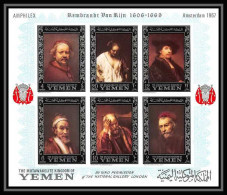 487b Yemen Kingdom MNH ** Bloc N° A 37 B Argent Silver Rembrandt (tableaux Painting) Non Dentelé (Imperf) Amphilex - Yémen