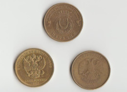 Lot 3 Pièces De 10 Roubles - 2014 - 2012 - 2013 - Russie
