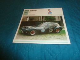 Voitures De Sport - Marcos Gt - Moteur 4 Cylindres En Ligne à Soupapes En Tête - Grande-Bretagne - Fiche Technique - - Sonstige & Ohne Zuordnung