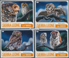 Sierra Leone 8610-8613 (kompl. Ausg.) Postfrisch 2017 Eulen - Sierra Leone (1961-...)