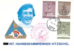 SKI, WORLD CHAMPIONSHIP, SCULPTURE, STATUE, FOUNTAIN,1977, MAXIMAL CARD, KITZBUHEL, AUSTRIA - Skisport