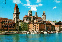 Passau Donaupartie Mit Rathaus Und Dom - Passau