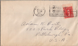 Canada Slogan  Cover 1937 IMPROVE HOMES GIVE EMPLOYMENT To USA ZAYIX 053122-SM07 - Autres & Non Classés