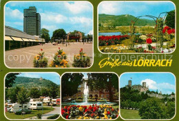Loerrach Teilansichten Camping Brunnen Burgruine - Lörrach