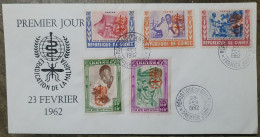 Fight Against Malaria, Health Disease Medicine, Insects, Mosquito, Paludisme RED OVERPRINT GUINEA FDC - Ziekte