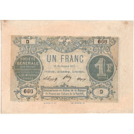 France, Paris, 1 Franc, 1871-11-18, TTB - Monetary /of Necessity