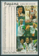 Guyana 1989 Olympia Seoul Medaillengewinner Block 41 Postfrisch (C63260) - Guyane (1966-...)