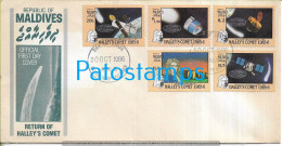 244278 MALDIVE ISLANDS COVER CANCEL YEAR 1986 HALLEY'S COMET OVER MALE NO POSTAL POSTCARD - Maldives (1965-...)