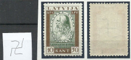 LETTLAND Latvia 1932 Michel 211 A With Inverted WM * Leonardo Da Vinci - Lettonie