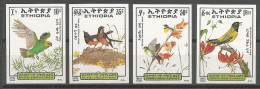 Ethiopia ERROR Mi.1331/34 Complete Set IMPERFORATED On Issued Paper MNH / ** 1989 Birds RARE! - Ethiopie