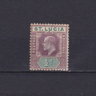 ST. LUCIA 1904, SG# 64, Wmk Mult Crown CA, ½d Purple & Green, KEVII, MH - St.Lucia (...-1978)
