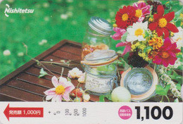 Carte JAPON - FLEUR En Pot Champignon & Bloc De Foie Gras De Canard - FLOWER & Mushroom JAPAN Bus Card - Nishi 2506 - Flowers