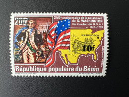 Benin 1984 Mi. 389 Surchargé Overprint George Washington President USA Drapeau Flag Fahne - Timbres