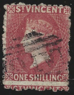 1877 ST. VINCENT - SG N. 17 1sh. Deep Rose-red USATO - Other & Unclassified