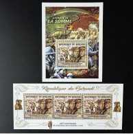 Burundi 2017 Mi. ? Bataille De La Somme Battle 1ère Guerre Mondiale WWI Weltkrieg Haig Foch Map Karte Carte - Neufs