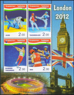 Tajikistan. 2012. London Olympic Games. Judo. Taekwon-do. Hammer Throwing. Box - Tadjikistan