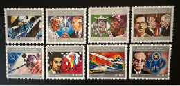 Comores Comoros Komoren 1990 Mi. 941 - 948 Rotary Echecs Space De Gaulle Pope John Paul Concorde Train Baseball - Echecs